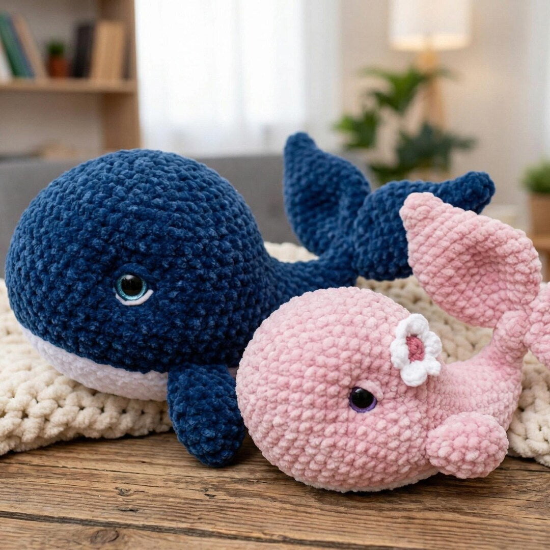 Crochet Whale Pattern PDF | Amigurumi Plush Toy Tutorial | Stuffed Whale DIY