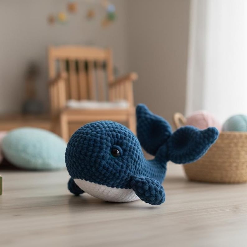 Crochet Whale Pattern PDF | Amigurumi Plush Toy Tutorial | Stuffed Whale DIY