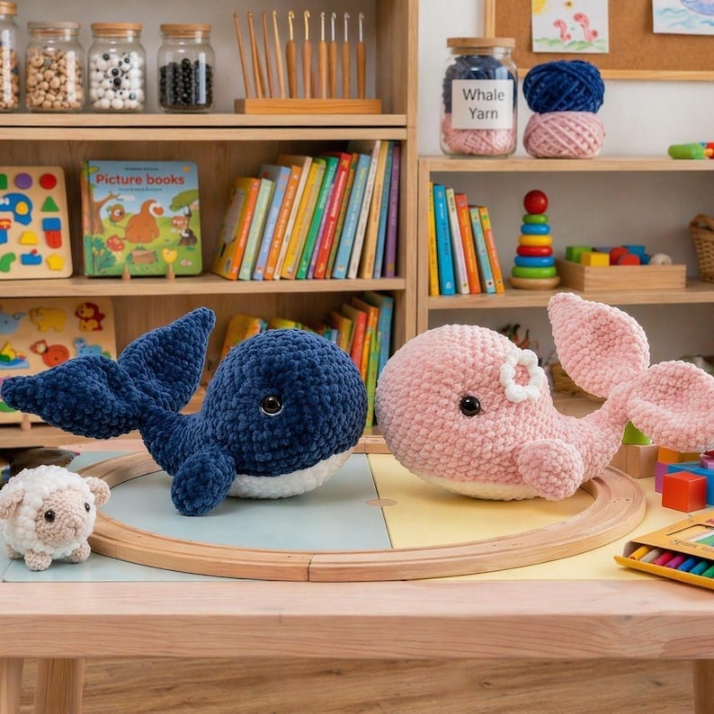 Crochet Whale Pattern PDF | Amigurumi Plush Toy Tutorial | Stuffed Whale DIY